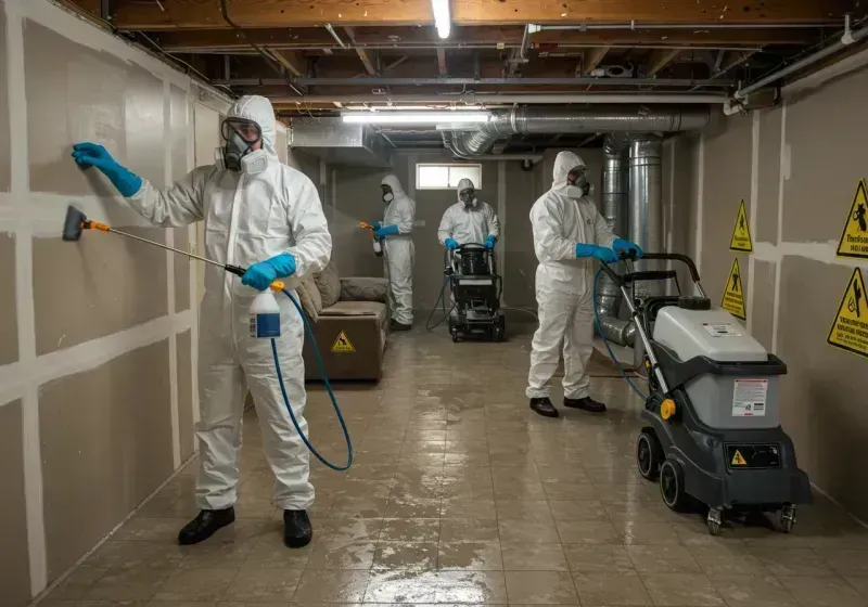 Basement Moisture Removal and Structural Drying process in Altavista, VA